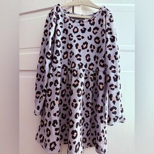 The Children's Place Light Purple, Pink, and Black Leopard Print Thermal Dress